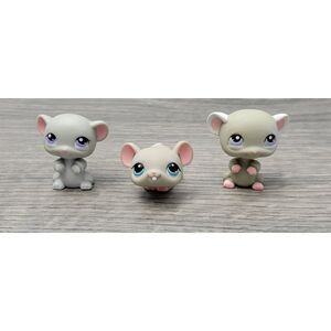 Hasbro Set of 3 Littlest Pet Shop Collectible Figurines‎ Miscellaneous Mice
